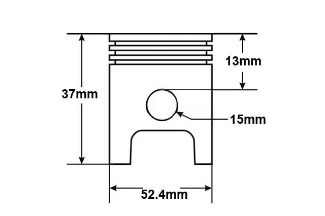 Cylinder gy6-125 125ccm 52.4mm kompletny hw - zdjęcie 6