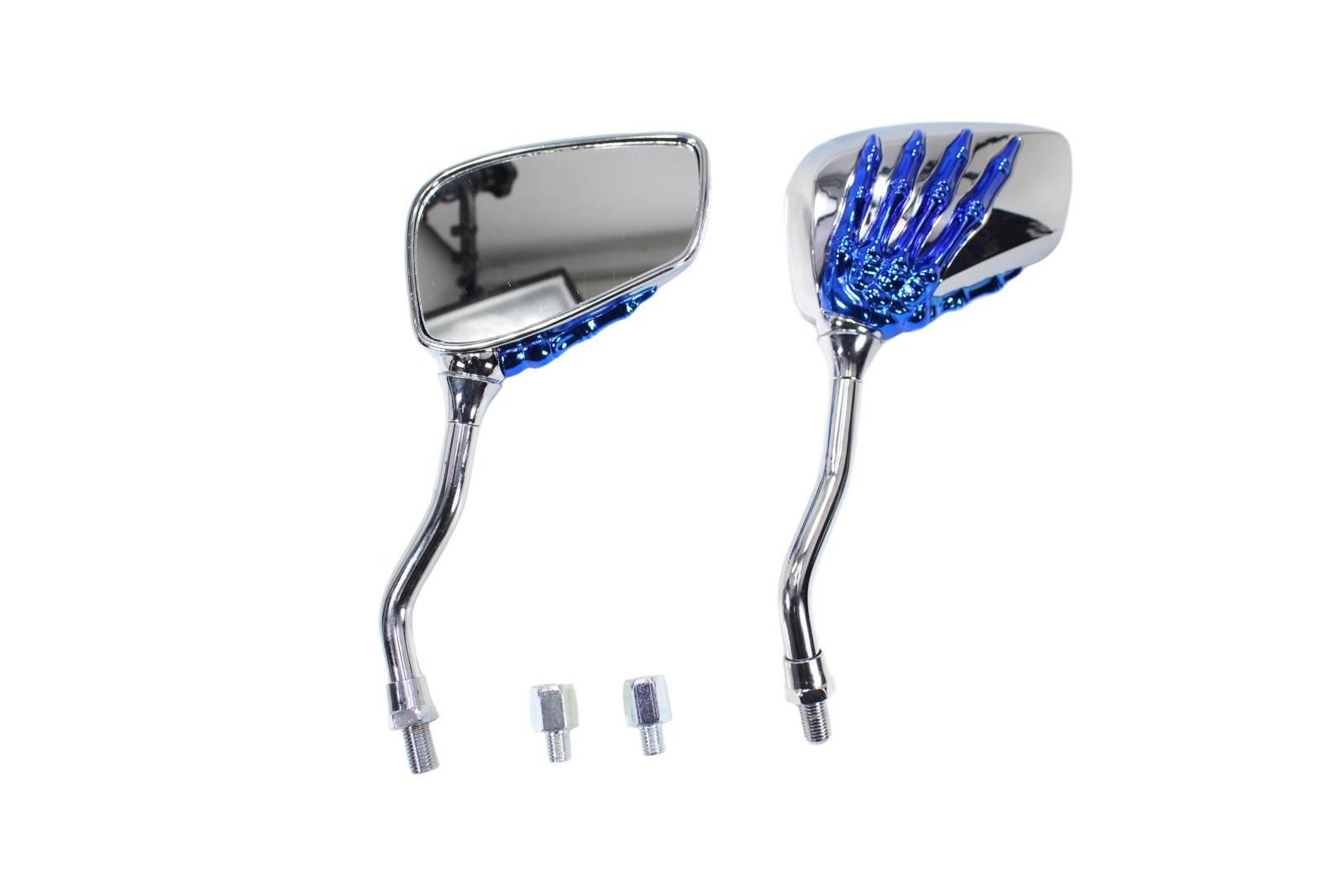 Lusterka m10 m8 chrom krótkie chopper kościotrup sc