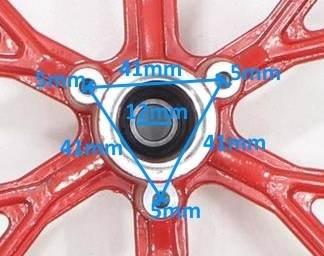 Koło pocket cross czerwone 10" 2.50x10 tył hb - zdjęcie 3