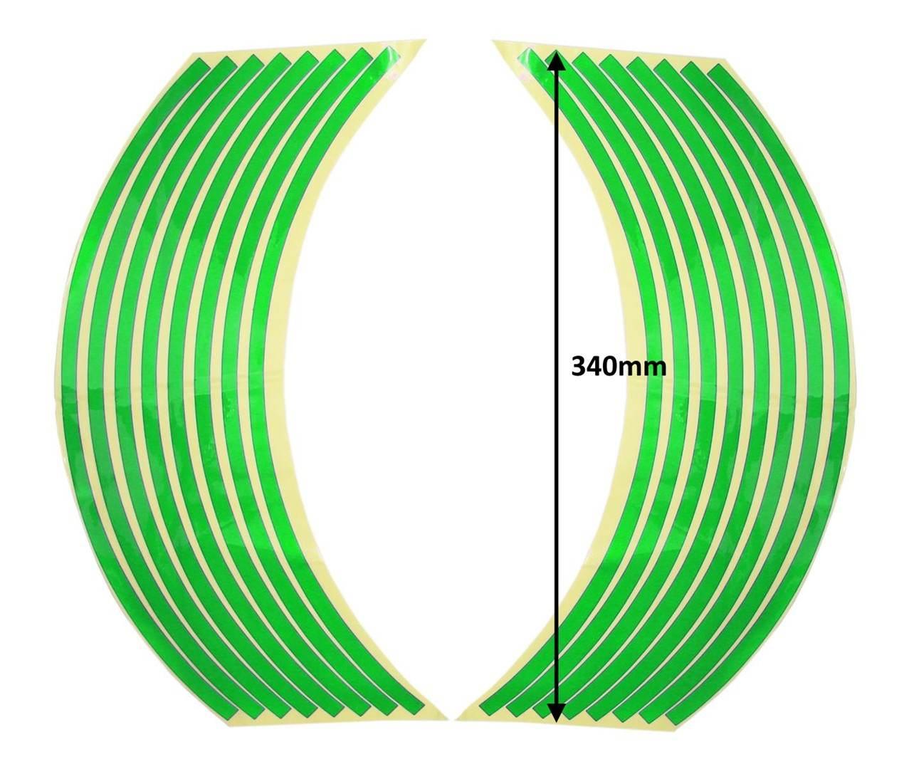 Naklejki odblaskowe na obręcze kół zielone oxf-43621 kpl ox - zdjęcie 2
