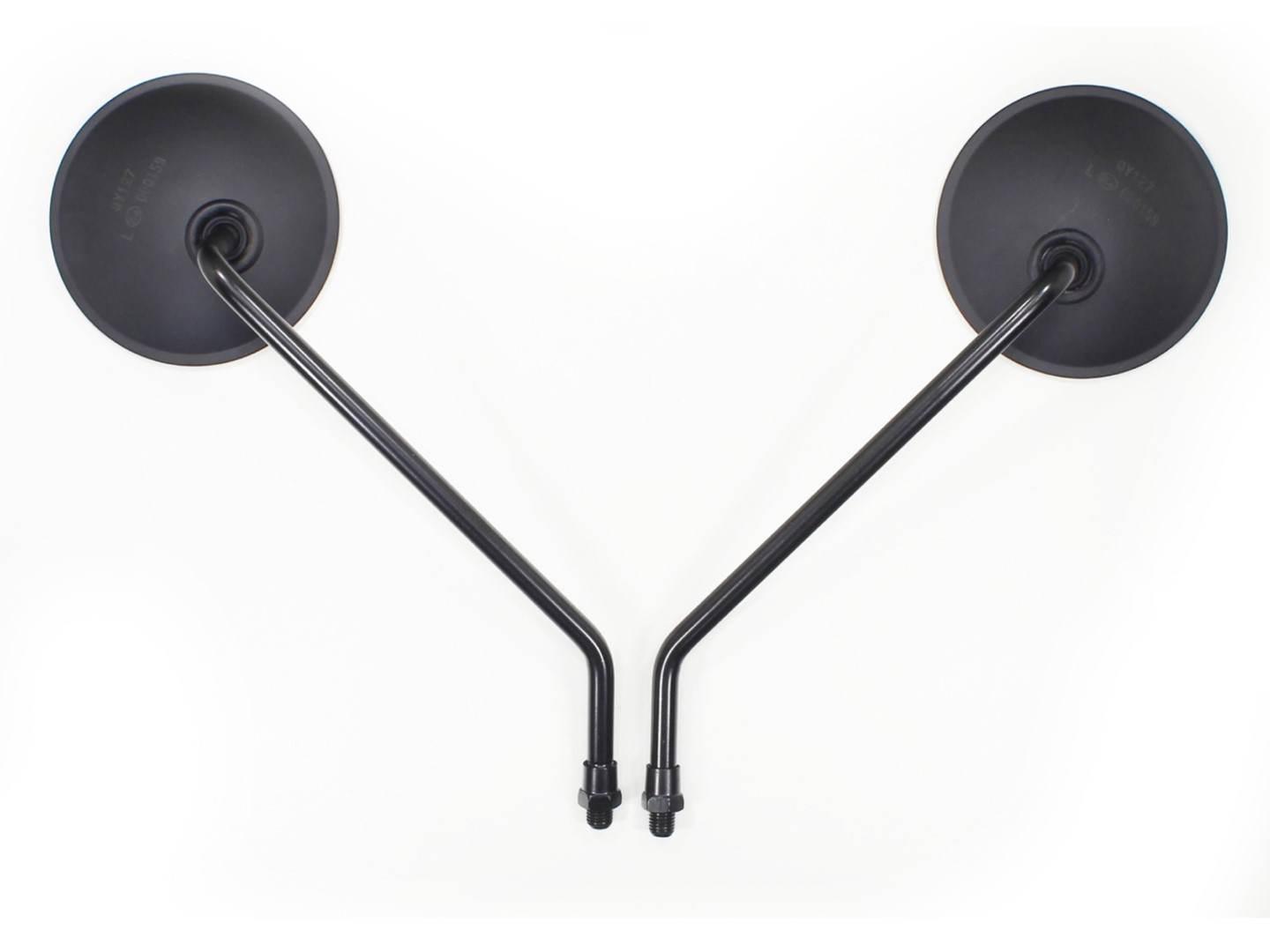 Lusterka motocyklowe skuter motorower mz simson okrągłe m10 czarne oxf-14070 e4 kpl ox - zdjęcie 3