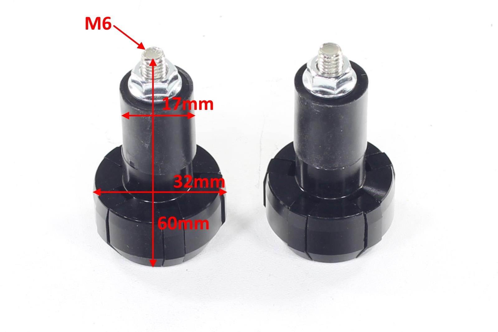 Końcówki kierownicy ciężarki czarne 17mm oxf-258 kpl ox - zdjęcie 3