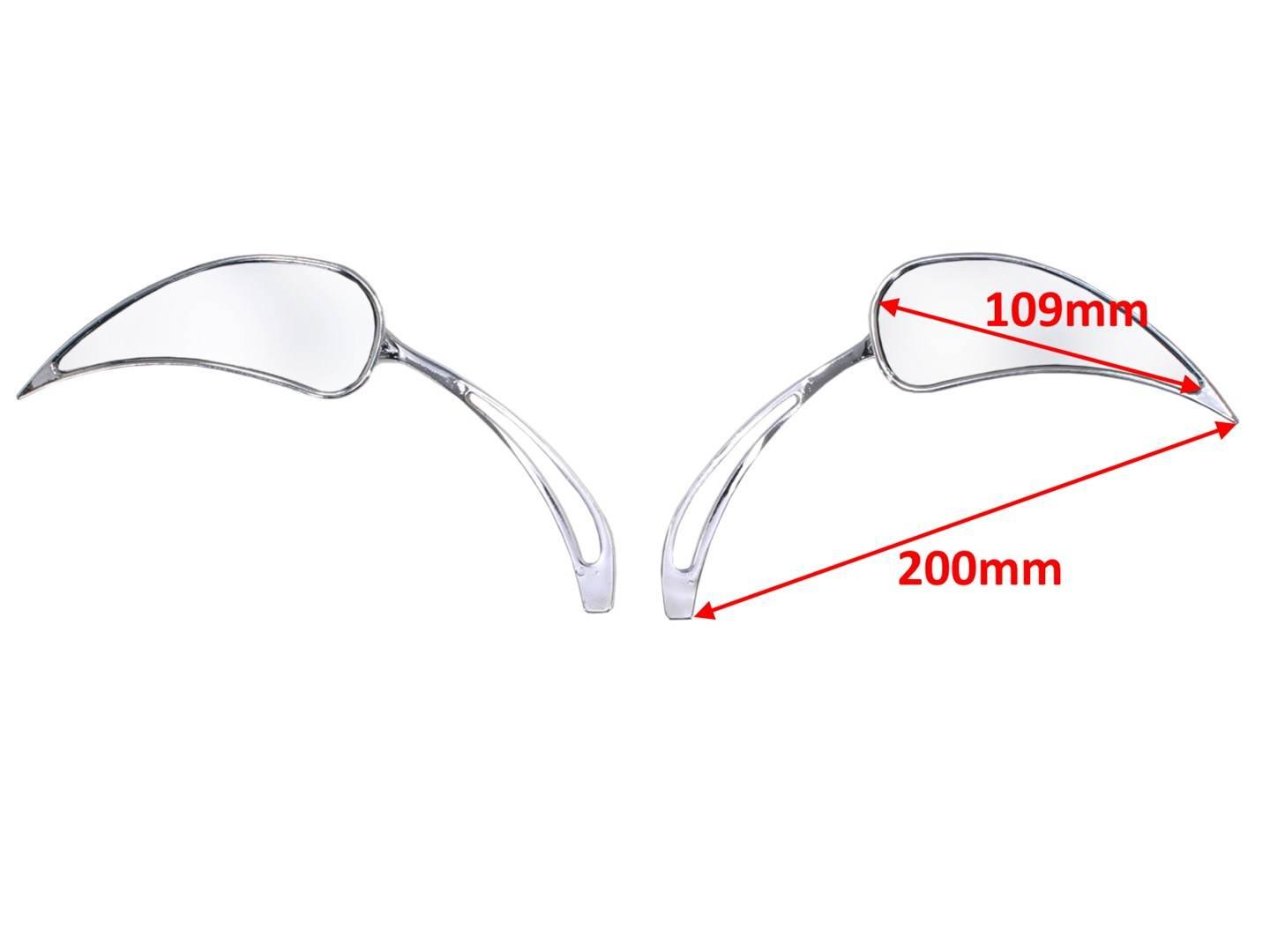 Lusterka motocyklowe harley chopper drag chrom m10/m8 oxf-220 kpl ox - zdjęcie 2