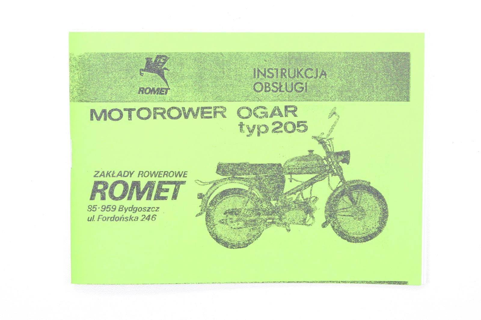 Katalog instrukcja obsługi romet ogar 205