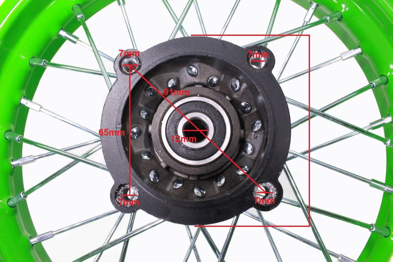 Felga koło tył 1,85x12'' cross 125 new green wb - zdjęcie 3
