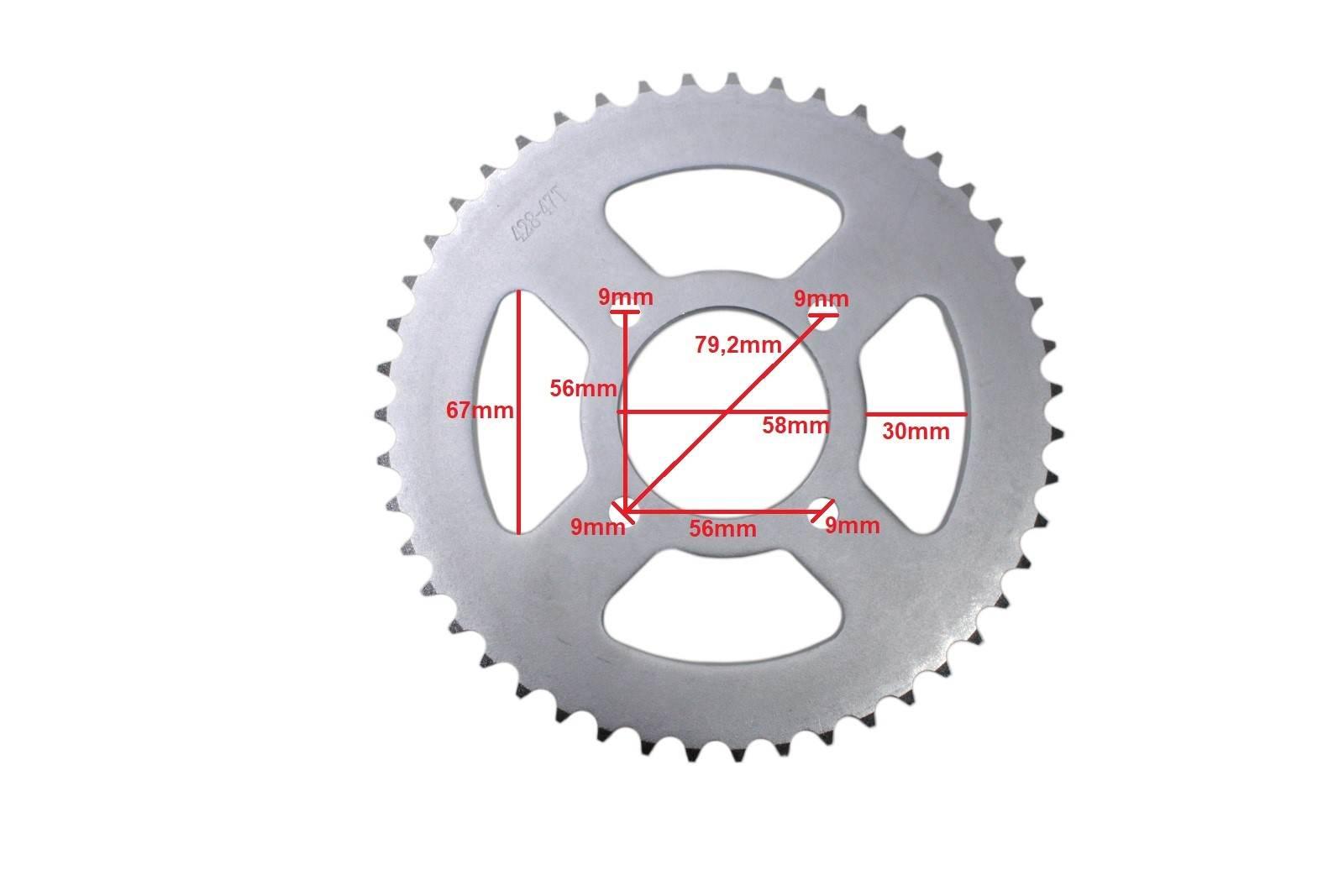 Zębatka tył 428-47z street motorower | ROY30129 - zdjęcie 2