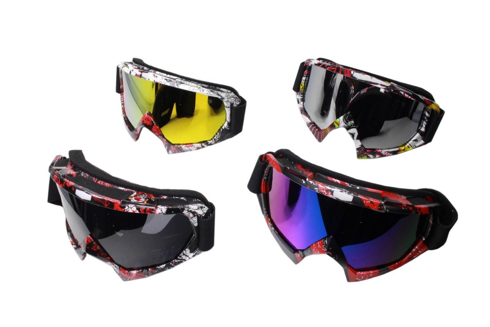 Gogle ochronne różne kolory szyb 9-39 motyw black/white/red - zdjęcie 2