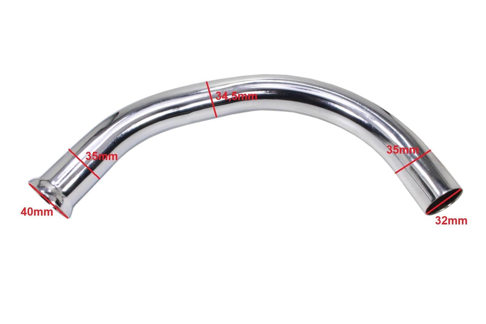 Kolanko tłumika mz ts 125/150 es 125/150 trophy chrom - zdjęcie 2