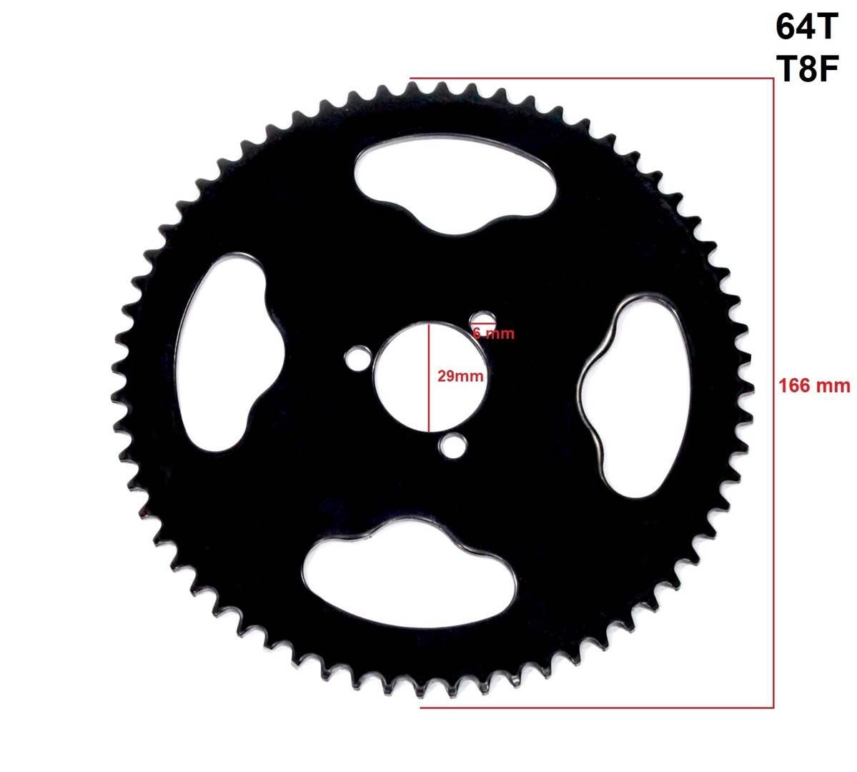 Zębatka tył pocket t8f 64z 29mm czarna hb