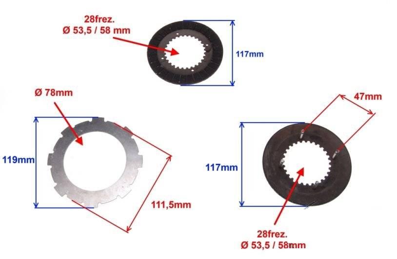 Tarcza sprzęgła gokart honda loncin lifan kipor zipper kama 160 200 - zdjęcie 2