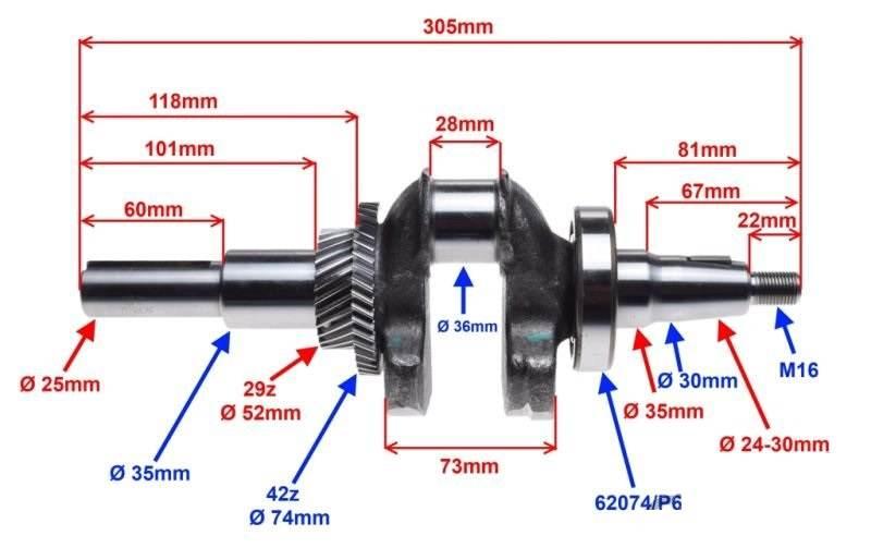 Wał korbowy gokart silnik honda gx390 | KGO0001B - zdjęcie 3