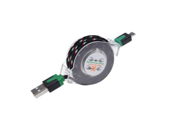 Kabel mocny usb a micro usb zwijany 1m | AA99920