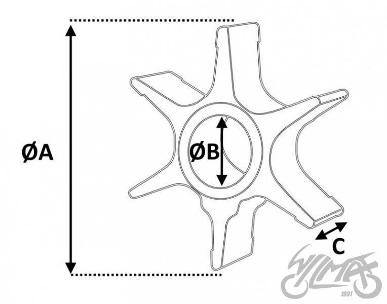 Wirnik pompy wody yamaha marine 6g1-44352-00 - zdjęcie 2