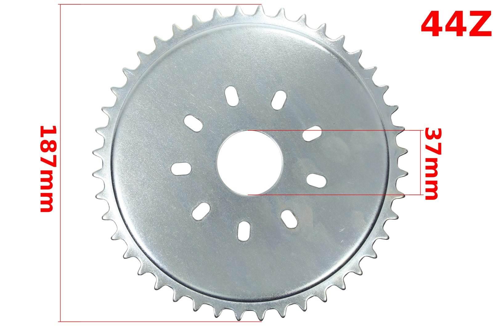 Zębatka napędowa tył do silnika rowerowego 44z 187mm 37mm