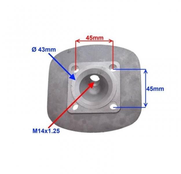 Głowica cylindra silnik rowerowy 80 cc 2t - zdjęcie 2