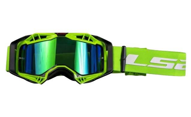 Gogle ls2 aura pro czarno-zielone lustrzanka