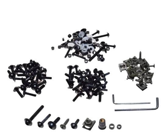 Śruba owiewki aluminiowa czarna zestaw | AW5357