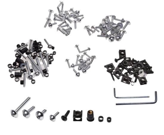 Śruba owiewki aluminiowa srebrna zestaw | AW53571