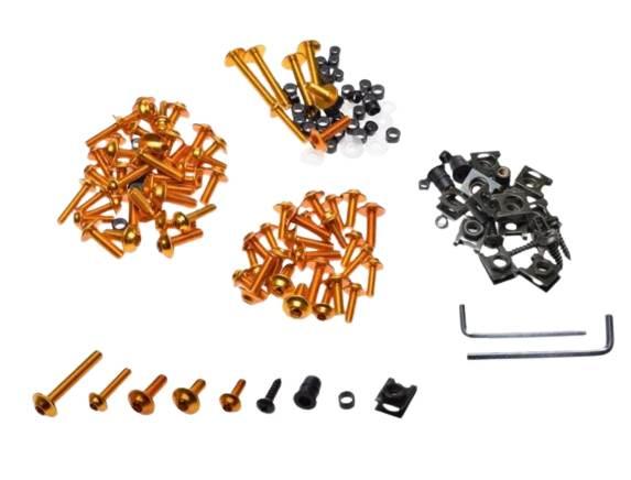 Śruba owiewki aluminiowa złota zestaw | AW53574