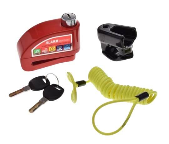 Blokada tarczy 6x54x7 z alarmem on czerwona