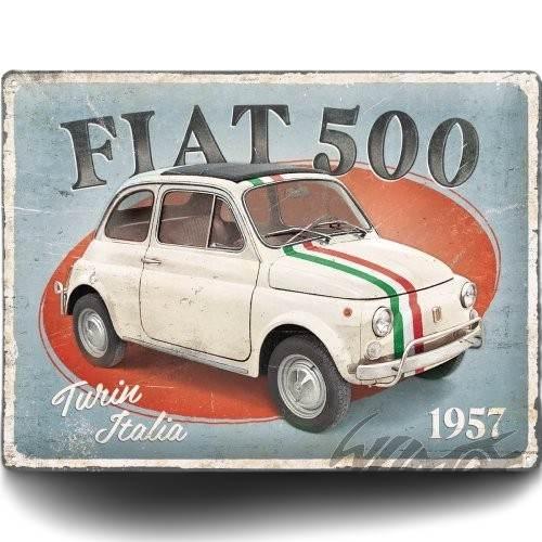 Tablica plakat 30x40 fiat 500 turin itali 23351