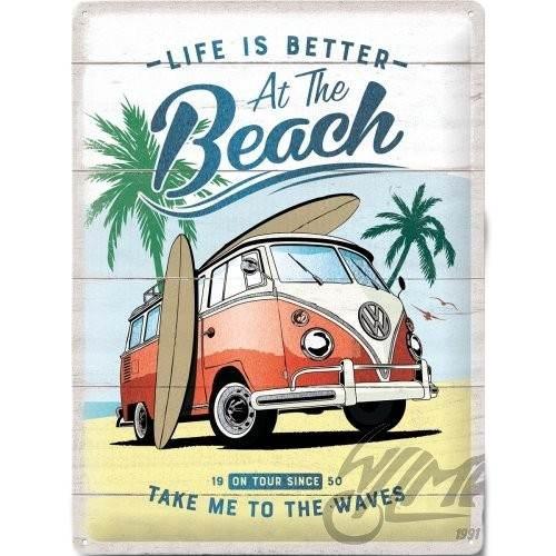 Tablica plakat 30x40 vw bulli-beach meta 63441