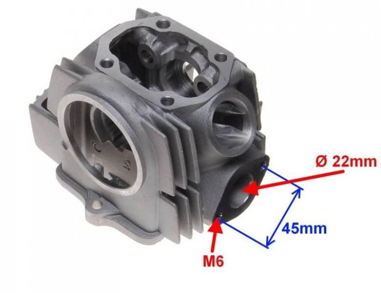 Głowica cylindra 110 cc 4t 52 mm bez wałka - zdjęcie 2