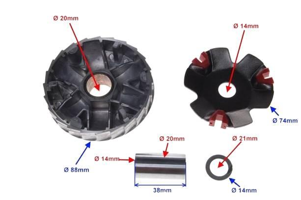 Wariator 4t 50 cc tuning duży zestaw | AY51550 - zdjęcie 2