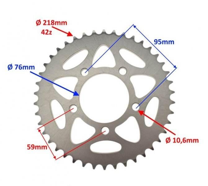 Zębatka tył 42z 525 benelli trk 502 60002p160000 - zdjęcie 2