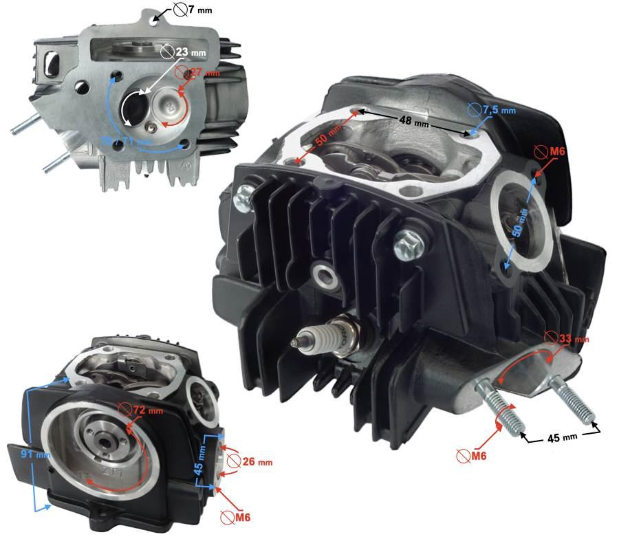 Głowica 4t 130cc 154fmi chłodzonego powietrzem