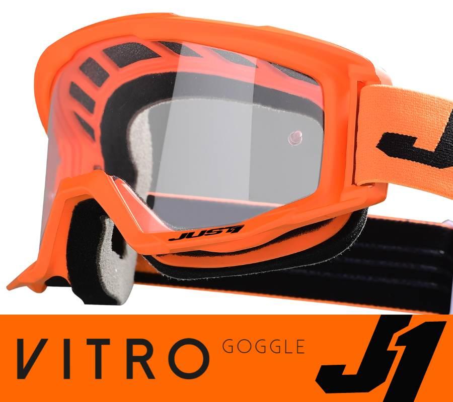 Gogle motocyklowe just1 vitro pomarańczowo-czarne