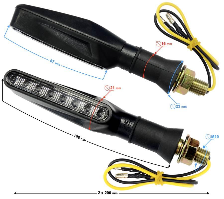 Kierunkowskazy uniwersalne mrt-099ledowe 9 diod running led czarne(e mark