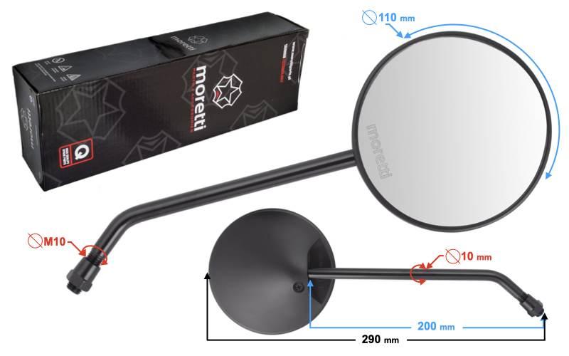 Lusterka r r średnica gwintu 10mm ranger classic czarne z homologacją