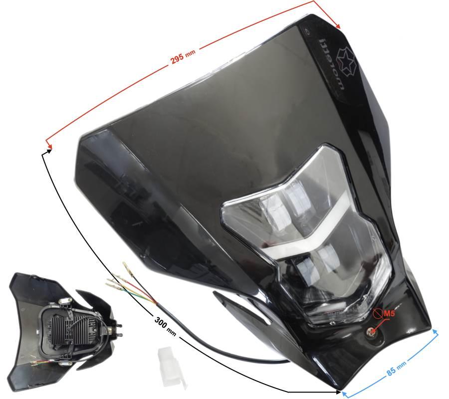 Reflektor przedni led db250 mzk czarny | REFMIK055