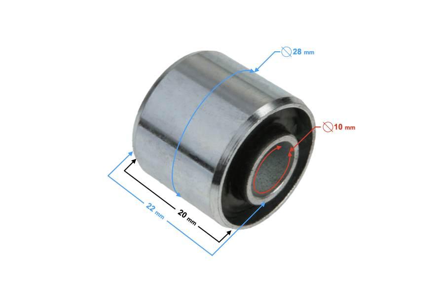 Tuleja długość 22mm średnica wewnętrzna 10mm średnica zewnętrzna 28mm