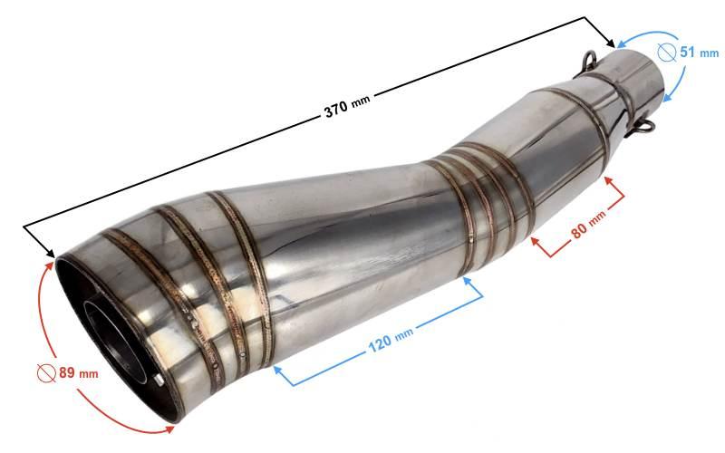 Tłumik tunningowy uniwersalny stal02 kolor stalowy - zdjęcie 5