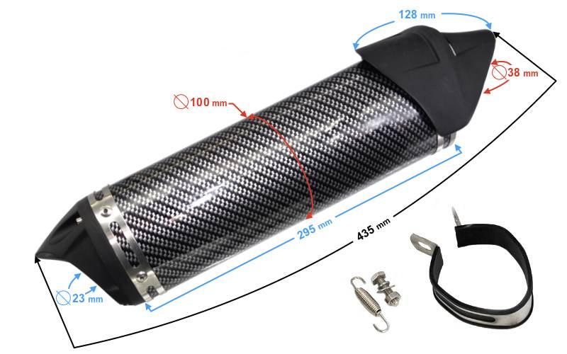 Tłumik tunningowy uniwersalny aluminium06 kolor czarny - zdjęcie 6