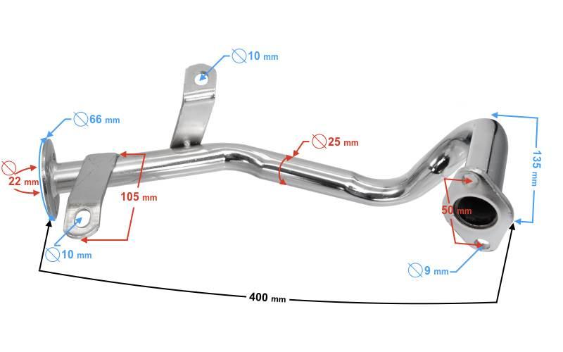 Kolektor tłumika gy6 50cc | TŁUMOR046