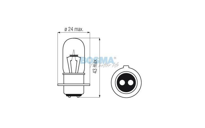 Żarówka bosma 12v 20/20w px15d 3813 10 szt - zdjęcie 2