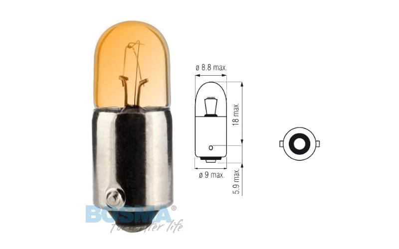 Żarówka bosma 12v 4w ba9s orange | ZARBOS031