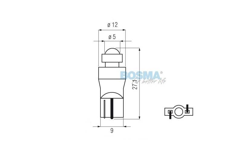 Żarówka bosma 12v 1*led standard t10 green diamond - zdjęcie 2