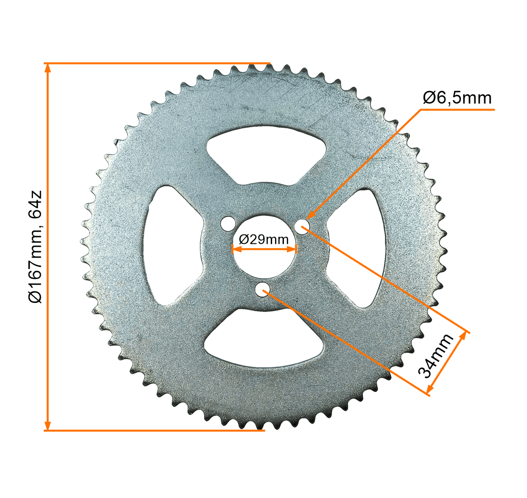 Zębatka Tył Pocket T8f 64 Zęby Śr Wew 29mm MotoGeneric - zdjęcie 2