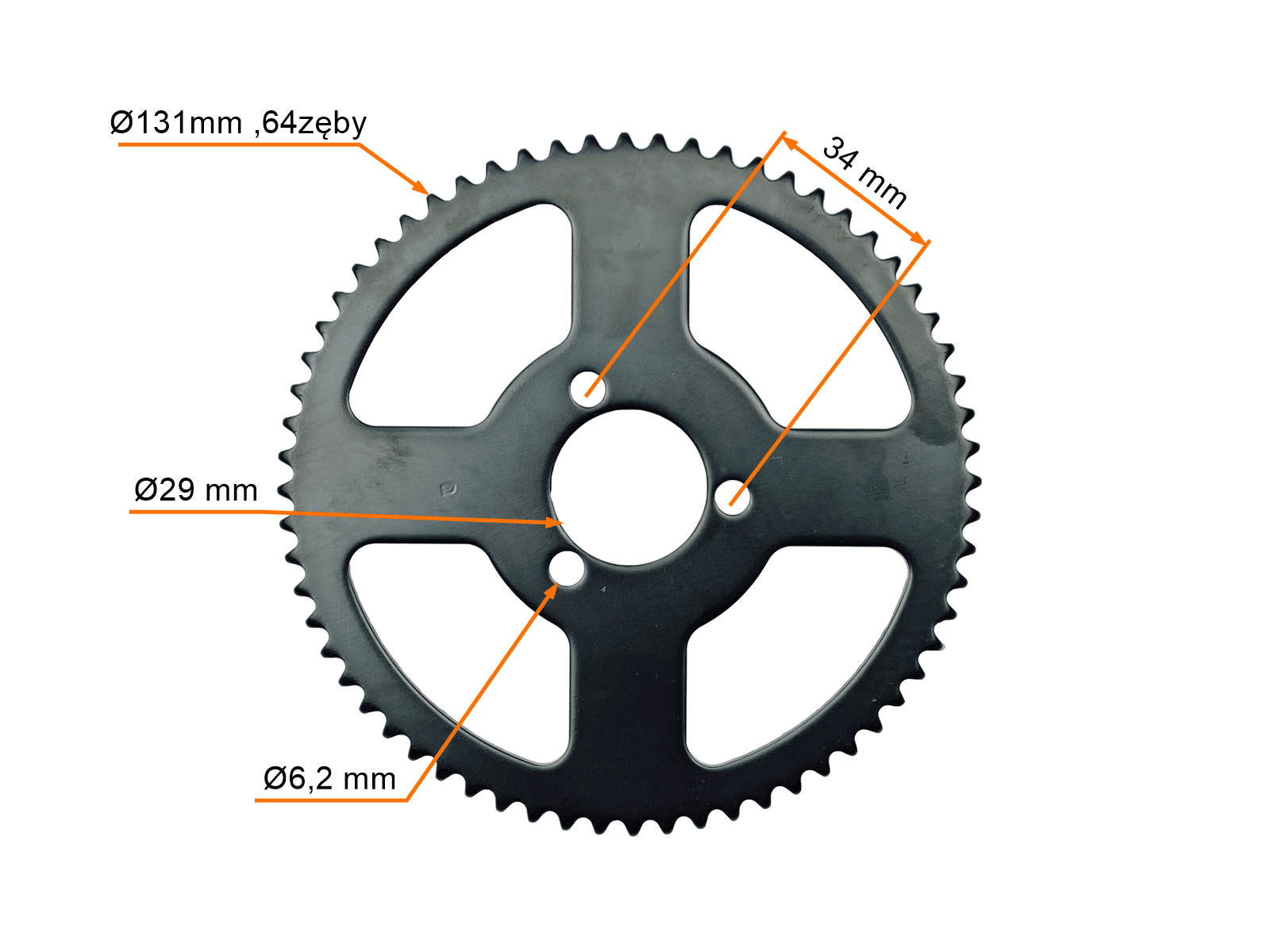 Zębatka Tył Pocket 25h 64 Zęby Śr Wew 29mm MotoGeneric - zdjęcie 2