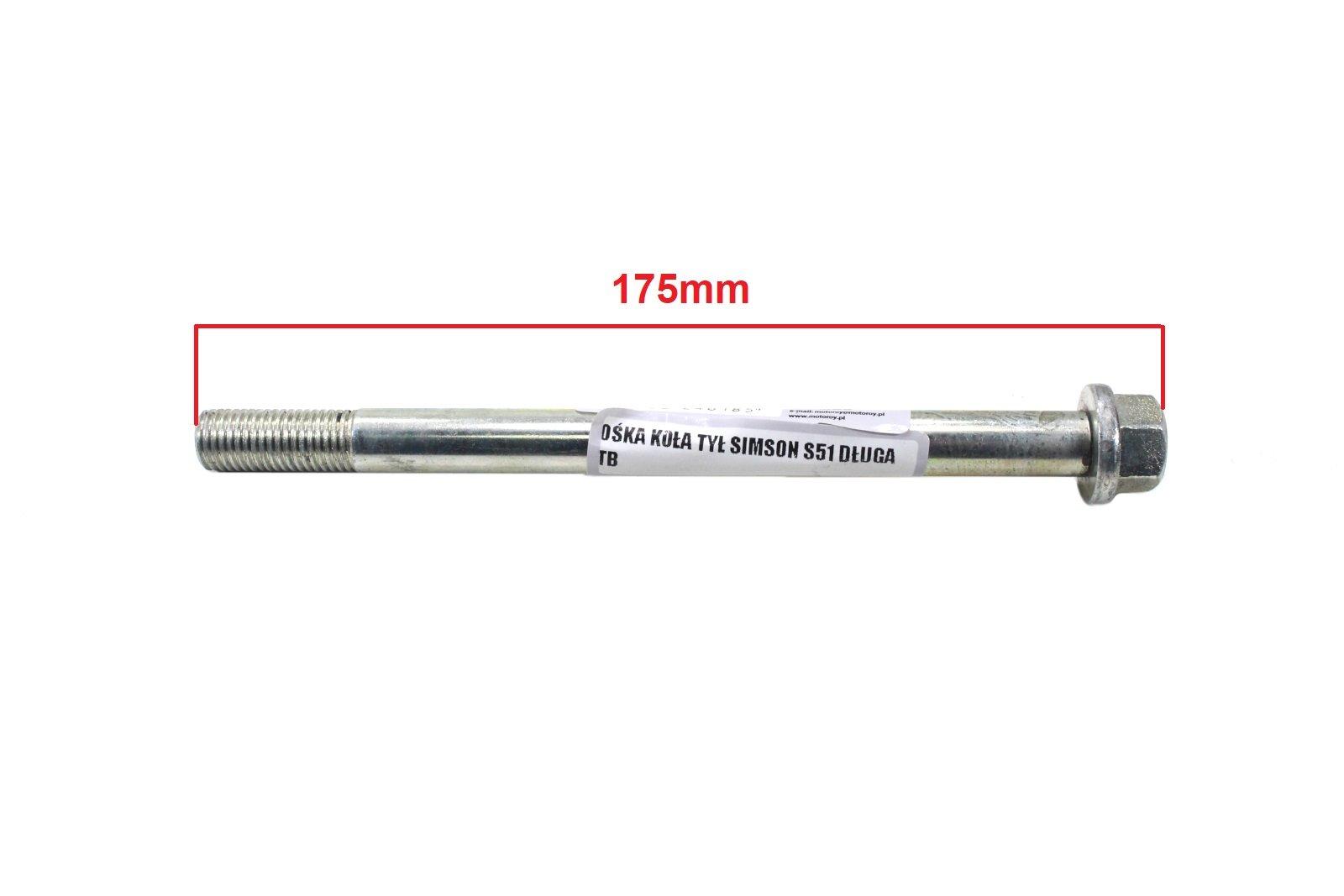 Ośka koła tył simson s51 długa tb | ROY02174 - zdjęcie 2