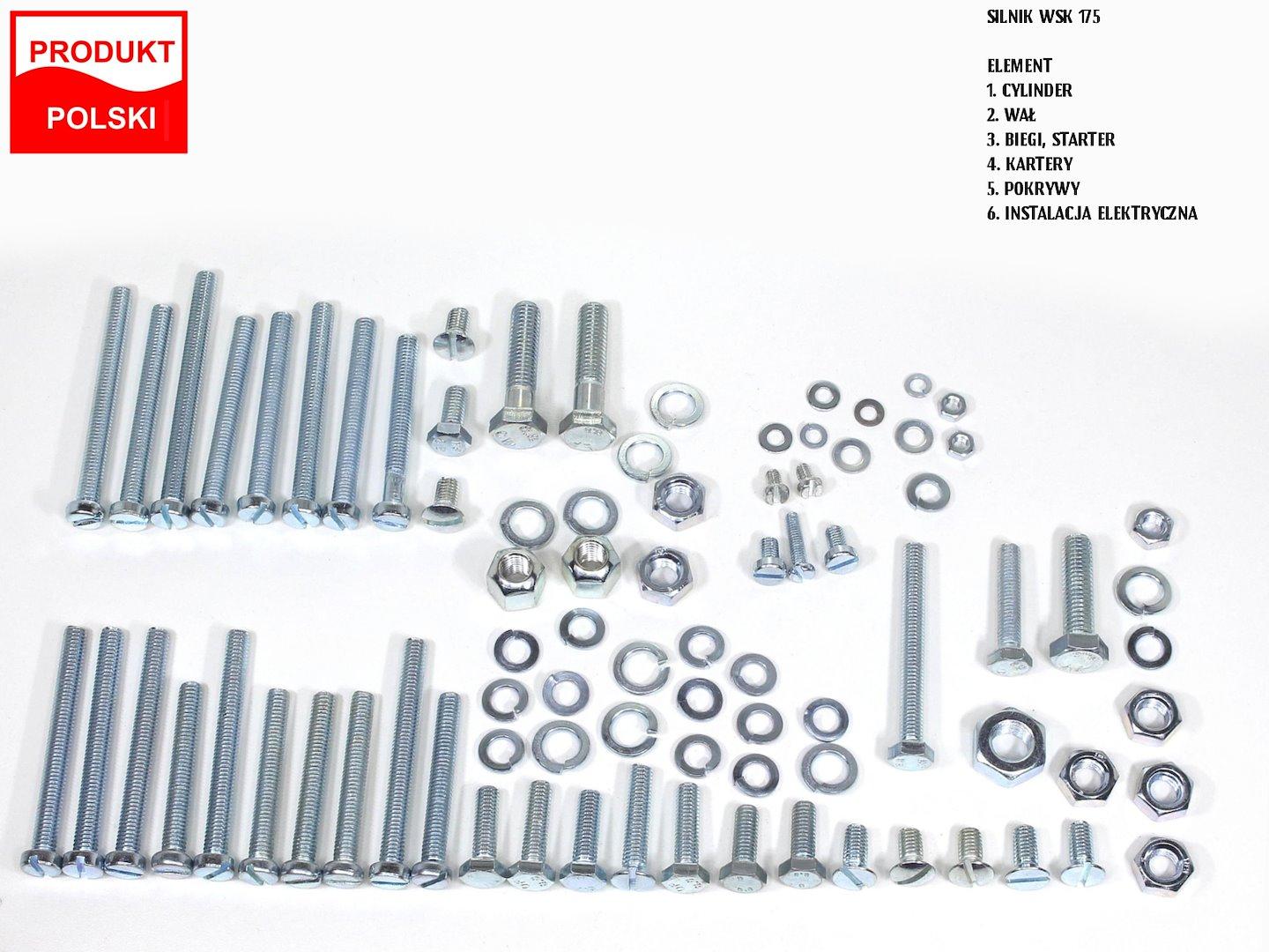 Śruby silnika wsk 175 ocynk kpl ti | ROY14202