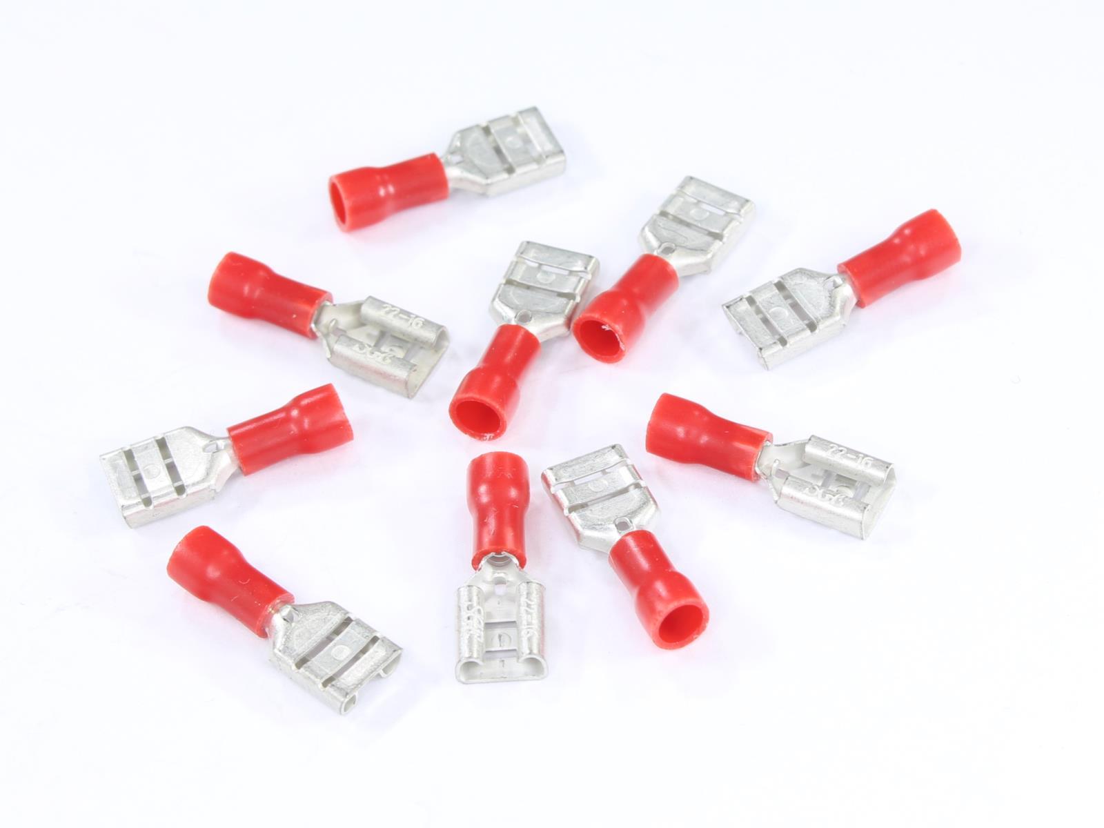 Konektor płaski 6,3mm żeński izolowany0,8mm0,5-1,5mm10szt