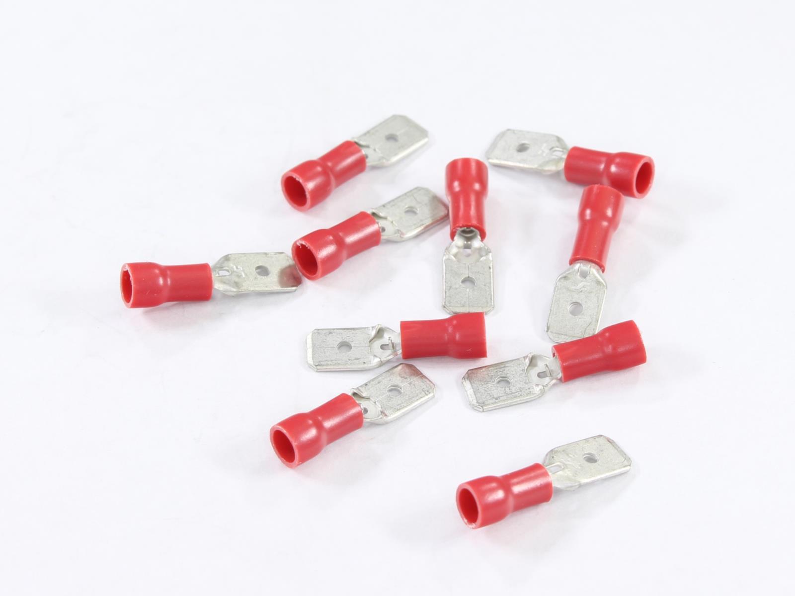 Konektor płaski 6,3mm męski izolowany 0,8mm 0,5-1mm kpl 10szt
