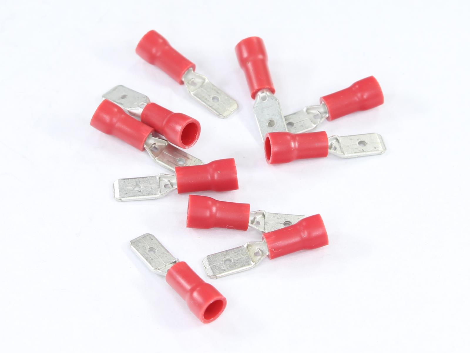 Konektor płaski 4,8mm męski izolowany 0,8mm0,5-1mm