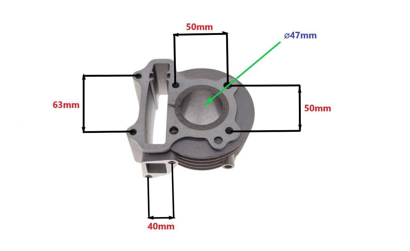 Cylinder Żeliwny Power Force Gy6 Kymco 47 Mm 4t - zdjęcie 2