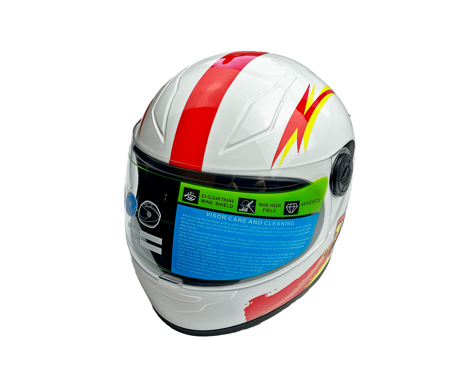 Kask Md-E506 Integralny Dziecięcy Auta Biały Ce MotoGeneric - zdjęcie 2